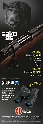 Compre uma carabina Sako 85 Hunter ou Bavarian e ganhe uns magnficos binculos Steiner (CAMPANHA J ENCERRADA)