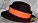 Chapéu em feltro com banda laranja